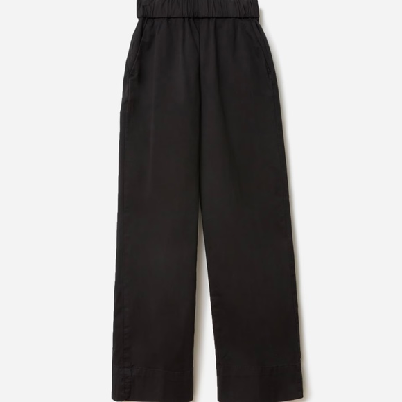 Everlane Womens Pull On Pant Size 6 Black High Waist Straight Leg Organic Cotton - Picture 3 of 15